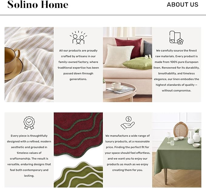 Solino Home Linen Red Table Runner 60 Inches - 100% Pure Linen Small Table Runner 14 x 60 Inch Ideal for Dresser and Coffee Tables - Fete - Christmas, Holiday, Winter