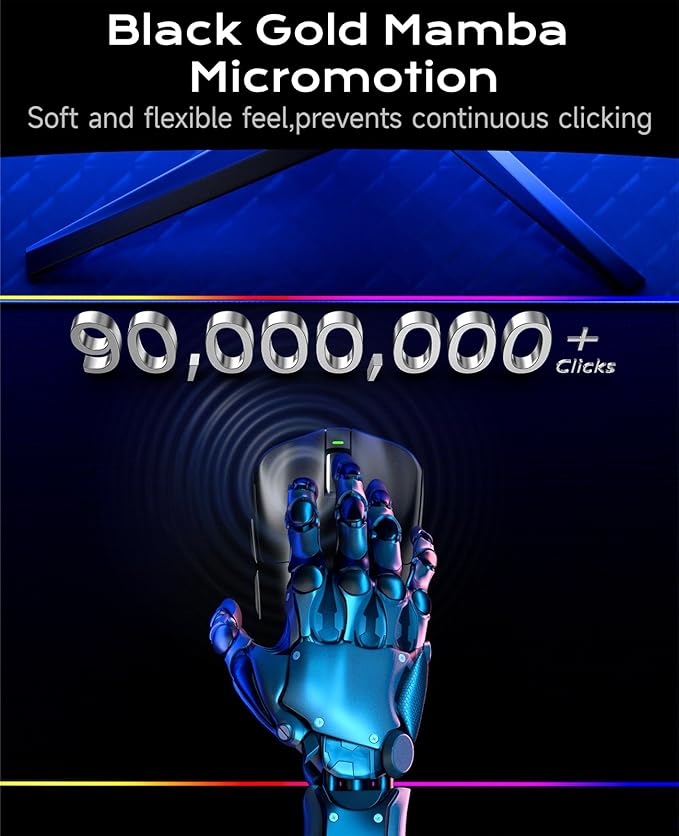 VGN F1 Pro Max Lightspeed Wireless Gaming Mouse with Dual-Mode 2.4G/Type-C Wired - 25K Sensor - 26,000 DPI - 55g Lightweight - 6 Programmable Buttons - Up to 200h Battery Life for PC/Mac- Black