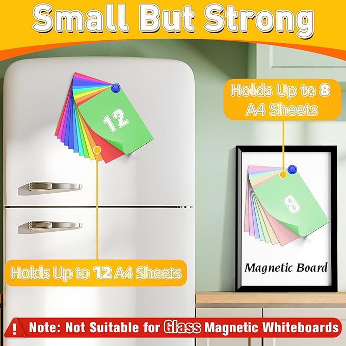 VNDUEEY 16 Pack Blue Fridge Magnets, Refrigerator Magnet Whiteboard Magnets, Push Pin Magnet for Home, Office, Classroom, Locker, Dry Erase Board