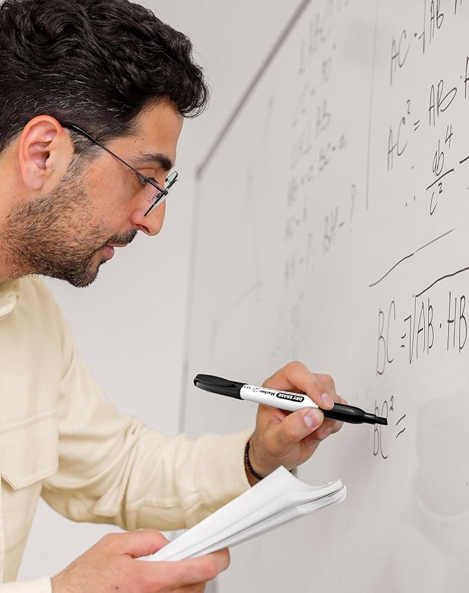 SFAIH Dry Erase Markers Chisel Tip Bulk, 72 Pack Black White Board Markers, Versatile Lines, Low Odor, 1s Quickly Dry, Perfect for School Supplies and Office