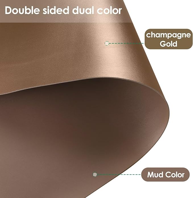 Table Top Protector for Dining Room Table - Can Be Used On Both Sides Waterproof and Easy to Clean Good Flatness Used for Dining Table(Mud Color+Champagne Gold 44x84)