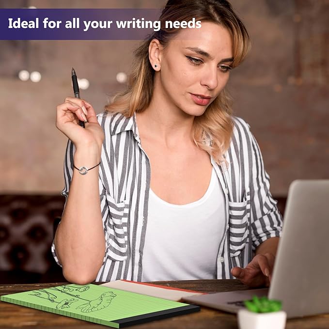 12 Pack Legal Pads 8.5 x 11 Legal Pads 8.5 x 11 Wide Ruled Notepads Colored Note Pads 8.5 x 11 Perforated Legal Notepads 80GSM Legal Pad 30 Sheets Writing Pads for School, College, Office