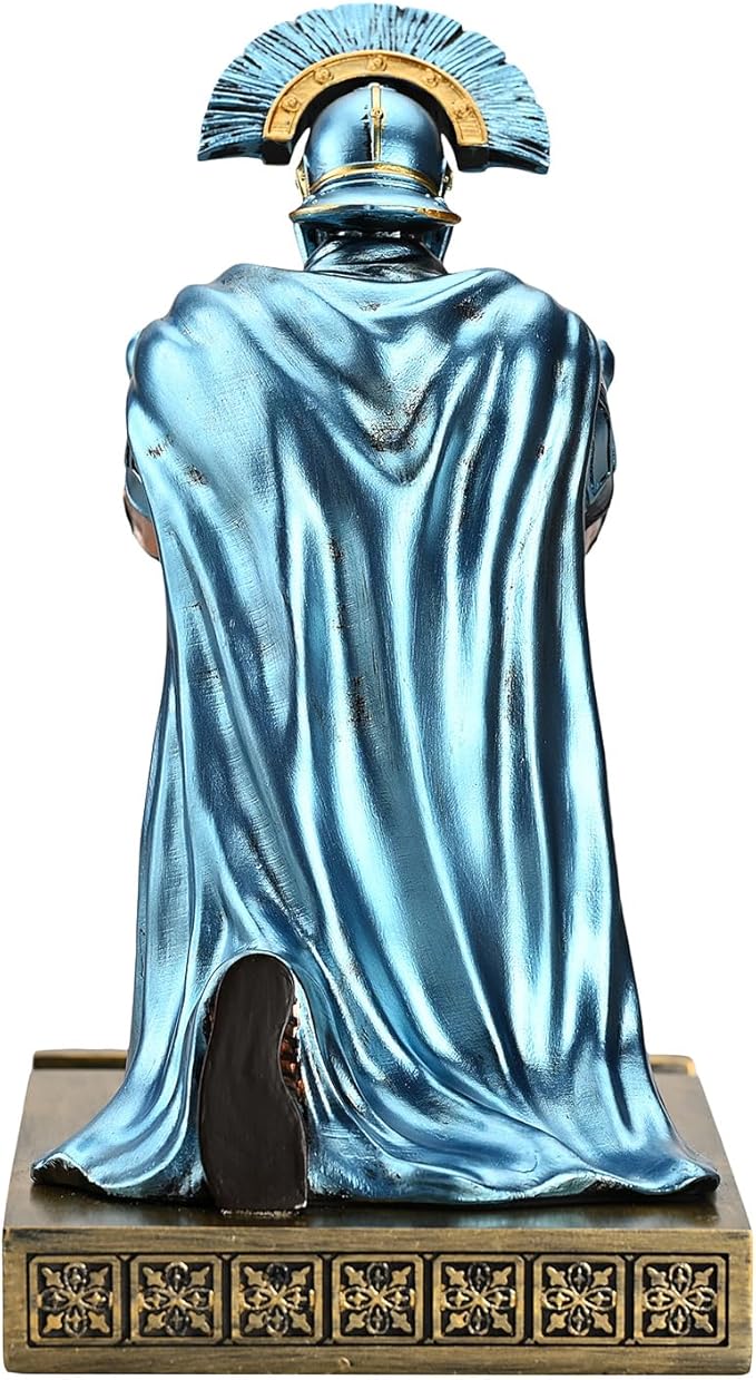 Centurion Cloak Warrior Knight Pen Holder Mobile Phone Stand Desk Organizers and Accessories as Gift for Office and Home (Blue)