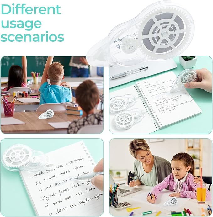 M&G 5 pack Correction Tape，131.2 Feet correction tape, Total 656FT/200M, Easy to Use Applicator for Instant Corrections, Study Supplies and Office Products