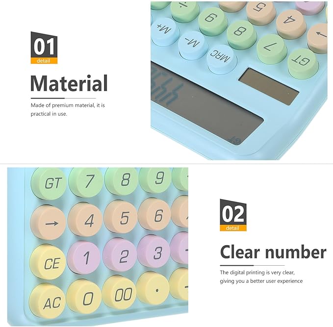 STOBAZA Pocket Calculator Mechanical Keyboard Design Lightweight Portable Electronic Calculator for Office School Math and Physics for Students and Professionals