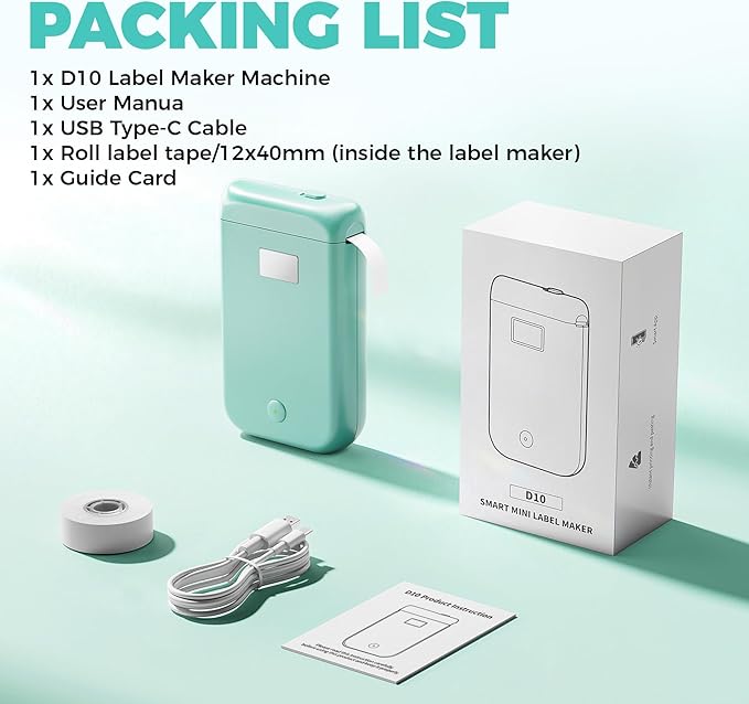 Label Maker, Bluetooth Label Makers Compatible with Phone, Label Maker Machine with Tape, Mini Label Maker for Family School, Label Machine with Lots of Style Templates Easy to Use