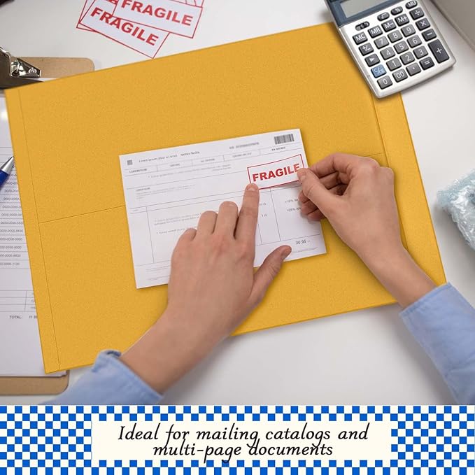 25 Pcs 18 x 22 Inch Jumbo Mailing Envelopes 32lb with Gummed Flaps, Extra Large Flat Catalog Envelopes for Mailing, Storage and Organizing Documents Photos Office Supplies