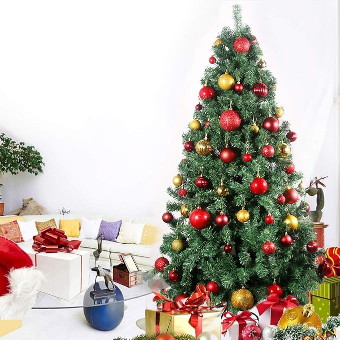 Red & Gold 3.2" Large Christmas Balls - Christmas Tree Decoration Ornaments Shatterproof Hanging Balls for Birthday Halloween Holiday Wedding Decorations Set of 18pcs