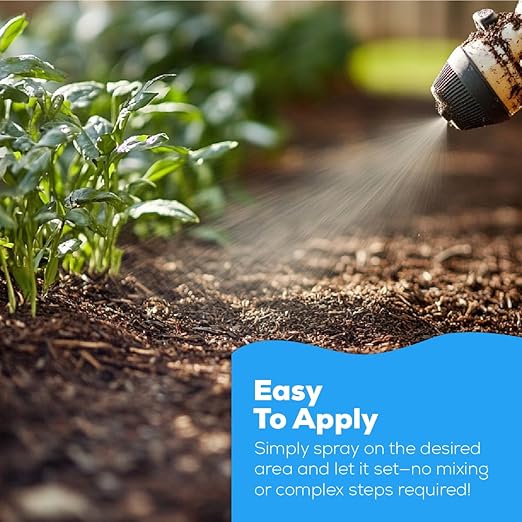 Superclear TerraLock Mulch Glue for Landscaping, 1 Gallon Rock Glue. Easy Spray, Easy Hold. Perfect for Mulch, Pea Gravel Large & Small, Rock, Straw and Stone, Pega para Piedras de Jardin