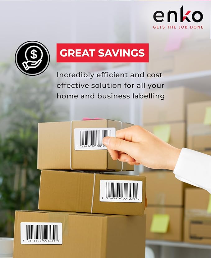 enKo 4 x 6 Thermal Fan Fold Labels Compatible for Rollo Printer Labels - 1 Stack of 500 4x6 Label Zebra Printer - Mailing Postal Label Paper, Perforated, Permanent Adhesive