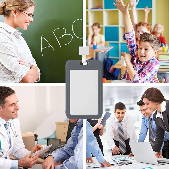 Custom Id Badge Holder Customizable Personalized Id Card with Photo Logo for Employee Work Office Staff Name Tag