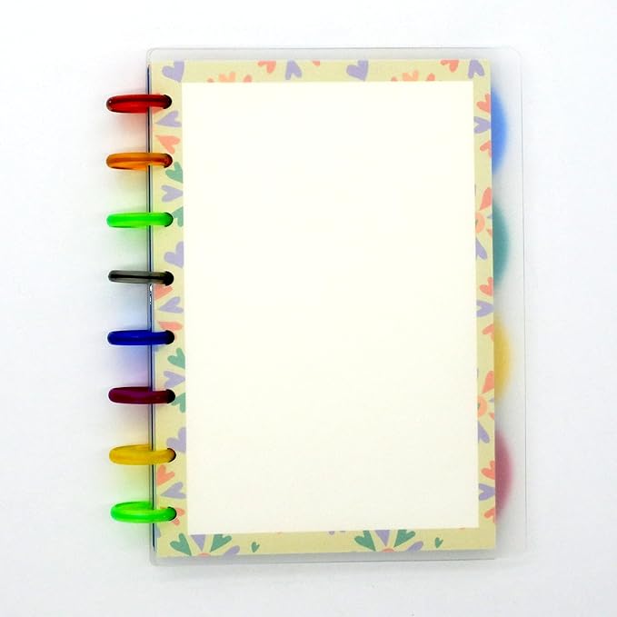 100pcs Discbound Notebook Discs DIY Planner Accessories fits for Tul,Levenger,Arc,Happy Planner,Talia(Transparent Mixed,0.94inch/24mm)