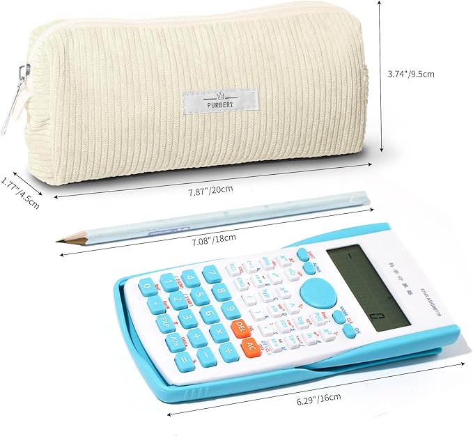 Pencil Bag Pen Case, Soft Corduroy Small Pencil Pouch Organizer with Zipper, Cute Pencil Case Pouch Stationery for Girls and Boys – White