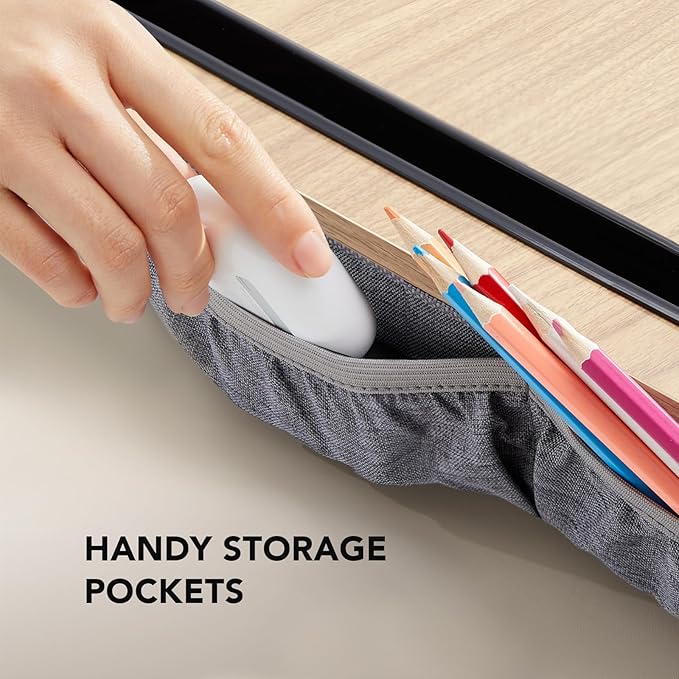 HUANUO Lap Laptop Desk - Portable Lap Desk with Cushion, Fits up to 17 inch Laptop, with Anti-Slip Strip & Storage Function for Home Office Students Use as Computer Laptop Stand, HNLD28WN