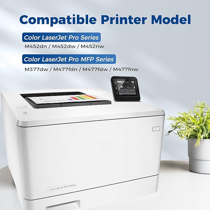 410X Toner Cartridges High Yield 4 Pack Compatible with Color LaserJet Pro M452 MFP M477 M377 Series for HP 410X 410A Toner Work for MFP M477fdw M477fdn M477fnw M377dw Pro M452dn M452dw M452nw Printer