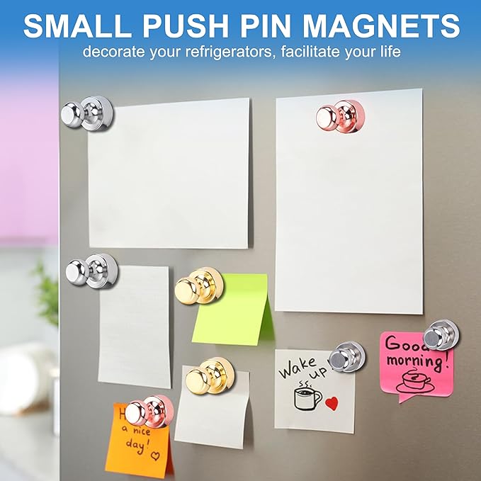LOVIMAG Small Magnets for Cruise Ship Essentials, Cruise Magnets for Door Decoration, 4 Assorted Color Push Pins Neodymium Magnets for Cruise Cabins, Kitchen, Locker or Office Accessories-16 Pcs
