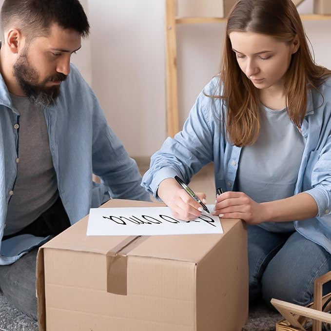 SFAIH Red Permanent Markers Bulk - 24 Pack, 1s Quick Dry, Fine Point Permanent Markers for Paper Plastic Glass Metal Wood, Waterproof, Kitchen Classroom Office, Doodling, Marking, Non-Fading