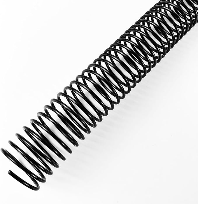 Binditek 50 Pack Plastic Spiral Binding Coils, 32mm (1-1/4"), 280 Sheet Capacity, 4:1 Pitch, Black, 48 Loops, for Letter Size, for Students and Coworkers