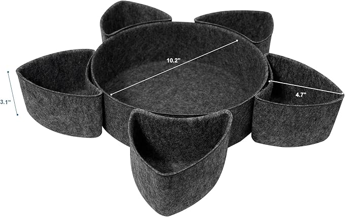 Felt Desk Drawer Organizer Tray,8 Pack Office Desk Drawer Dividers,Felt Drawer Round Storage Box For Saving Space,Makeup Drawer Organizer Bins.(Dark Gray)