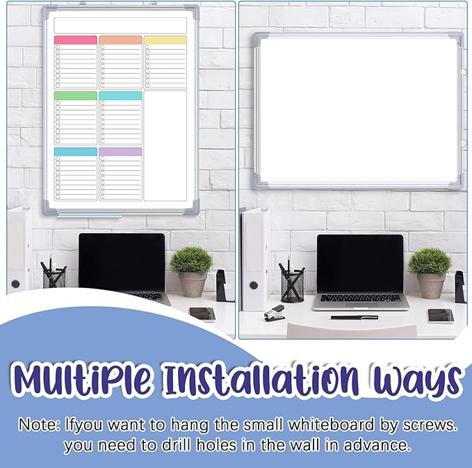 Lincia Magnetic to Do List Whiteboard for Wall 24" x 18" Large Weekly Dry Erase Board, Hanging Double-Side White Board Calendar for Planning Drawing Memo Home Kitchen Office(Pleochroic)