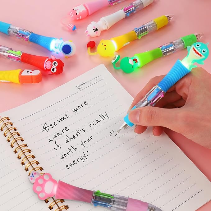 CZWZ 20Pcs Multicolor Pens in One 4-in-1 Cute Pens Bulk for Kids, Ballpoint Pen for Birthdays and Children's Parties, Fun Gifts Assorted Ink Kawaii Pen(Style-2)