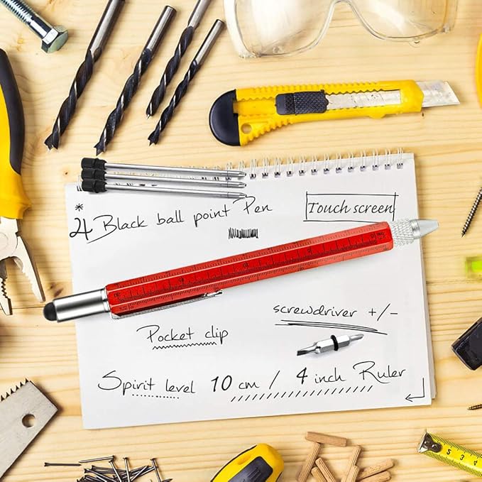 Dad Gifts for Fathers Day, Hongred 6 in 1 Multitool Pen, Stocking Stuffers for Mens Gifts for Him Husband, Father's Day for dad, Birthday for Men, Tools Cool Gadgets,Office Gift