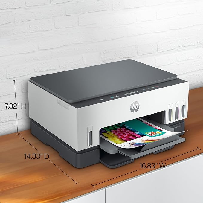 HP Smart Tank 6001 Wireless All-in-One Ink Tank Printer, Scanner, Copier with 2 years of ink included, Best-for-home, Cartridge-free Refillable, AI-enabled (2H0B9A)
