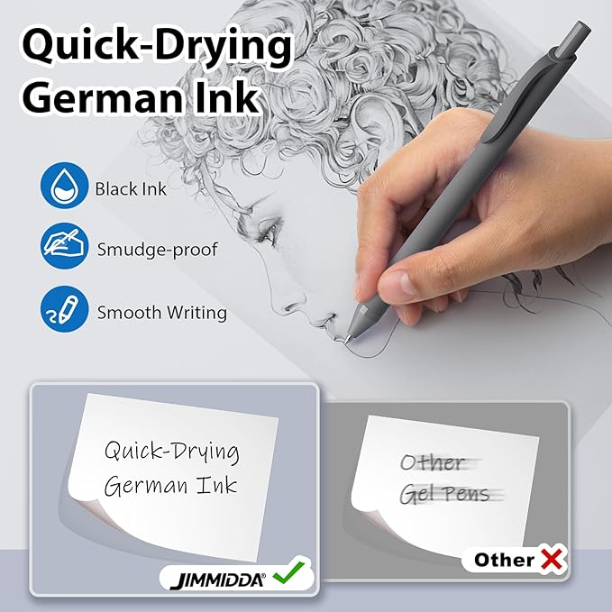 52 Pcs Pens Bulk - 1.0MM Ballpoint Pens Black Ink | Medium Point Smooth Writing, No Bleed Retractable Ball Point Pen for Office School (Gray - 52Pcs)