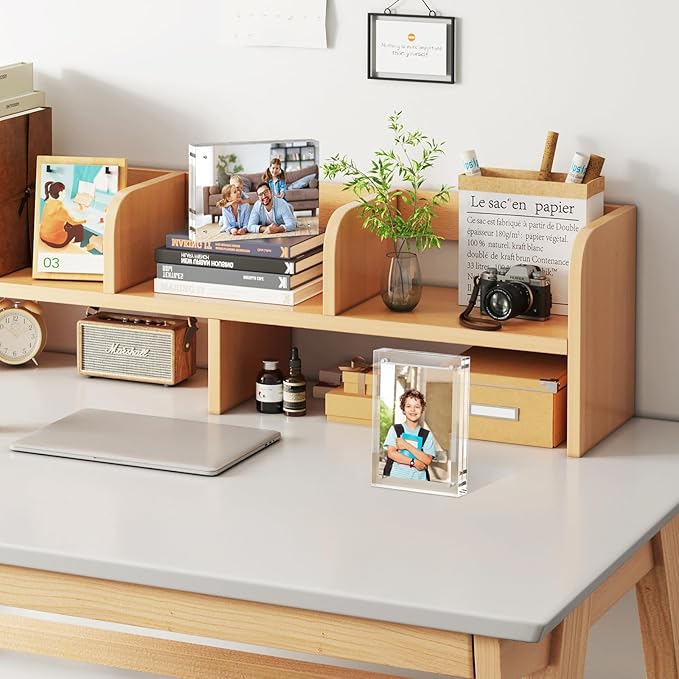 5x7 Acrylic Picture Frames 1 Pack, 10+10MM Premium Acrylic Photo Frame Magnetic Picture Frames Clear Double Holder-Sided, Free Standing Desktop Display, Best Gift for Family, Baby, Friend