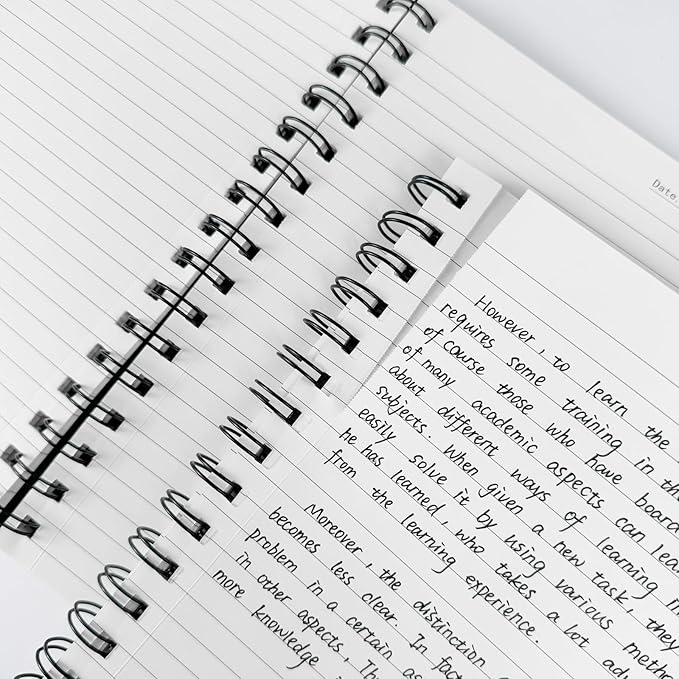 Lined Notebook Spiral Notebook 8.5" x 5.7"-4 Pack A5 Lined Notebook 7mm College Ruled Hardcover Notebook 120 Pages 100 GSM Thick Paper Notebook Hardcover Journal for School, Office,Study and Notes