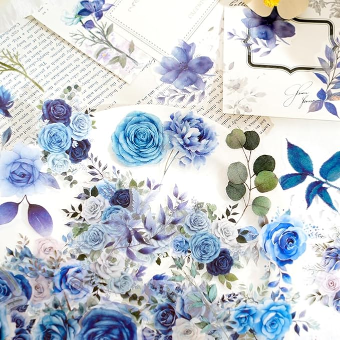 100 Pcs Lavender Purple Flower Stickers for Scrapbooking Junk Journal Notebook Diary Planner Letter Envelope Water Bottle Phone Case Craft Decoration