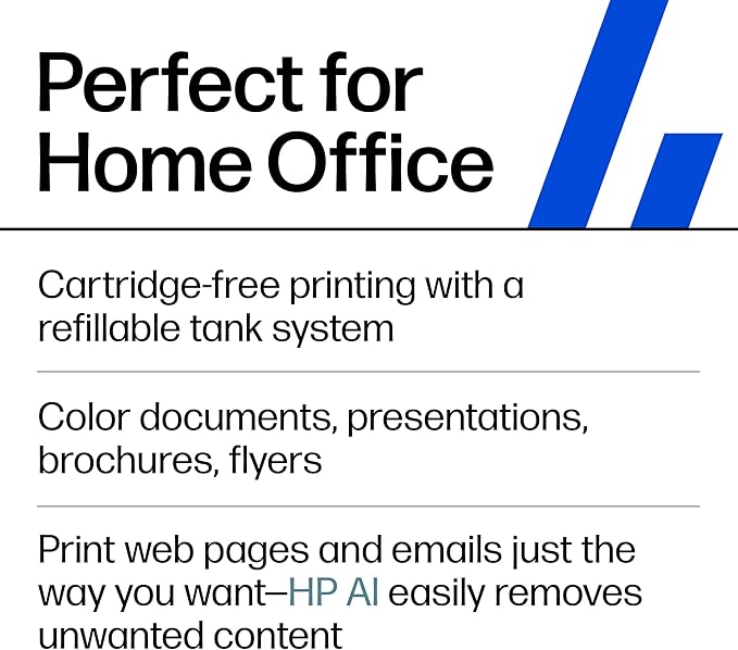 HP Smart Tank 7301 Wireless All-in-One Ink Tank Printer, Scanner, Copier with 2 years of ink included, Best-for-home office, Cartridge-free Refillable, AI-enabled (28B70A)