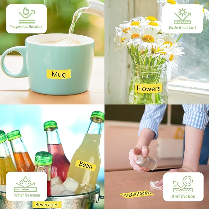 Tape TZe-631 Yellow TZ TZe Compatible with Brother P Touch Label Maker Tape TZe631 TZ631 12mm 0.47'' Laminated Black on Yellow Label Tape for PT D200 D210 D220 D400 PTH110 Cube, 3-Pack