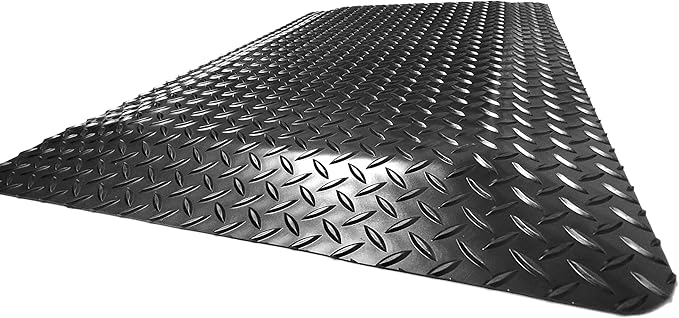 Rhino Mats, American Classic Diamond Anti-Fatigue Mats, Industrial Ergonomic Comfort Standing Mat for Work, Home, Garage, Office, Kitchen or Anywhere (Black 9/16" Thick, 2 FT. x 25 FT.)