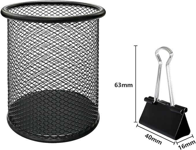 DSTELIN Large Binder Clips 1.6-Inch (24 Pack), Big Paper Clamps Clips for Office Supplies, 1.6-Inch/41mm Width, 0.7-Inch/18mm Capacity, Black