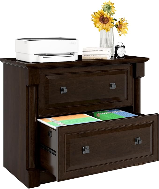 blini 2 Drawer File Cabinet Farmhouse Lateral File Cabinet with Hanging File Folders，Fits Letter/Legal/A4 Sizes, 36.8" Large Wood File Storage Cabinets Printer Stand for Home Office