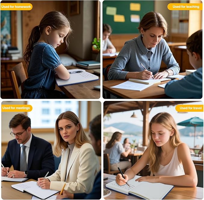 Lined Journal Notebooks for Writing, 100 GSM Thick Paper, 8 Pack Hardcover Notebooks, A5 College Ruled Notebook, Journaling Notebook for School/Travel/Office (Black- 8 Pack)