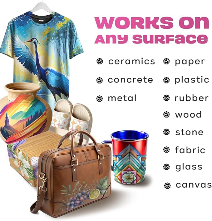 Acrylic paint pens create art – Dual Brush Tip Acrylic Markers Set, Waterproof Quick-Drying Ink for Rock Painting, Glass, Wood, Fabric (36)