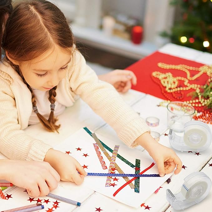 OWLKELA - 16 Pack 3/4" x 28 yds Invisible Tapes and Refillable Dispensers, Matte Finish Adhesive Tape, Tape Refill with Dispenser for Home, School