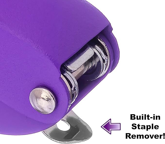 Praxxis Pro Office Supplies - Aria-Plus Half-Strip Mini Stapler - Durable, Compact, and Colorful Stapler for Office and Travel Use, Compatible with Standard 26/6 Staples, Purple