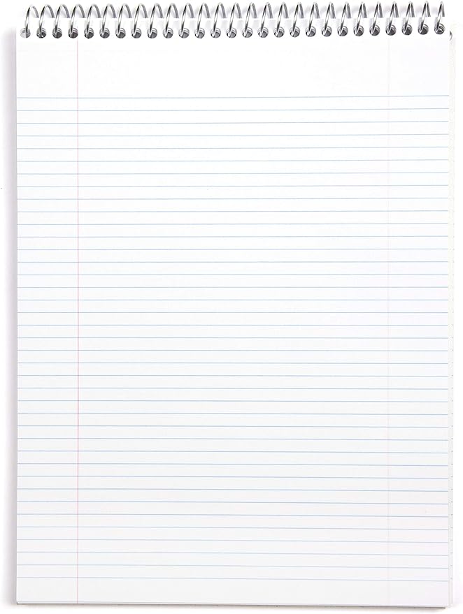 Mintra Office TOP BOUND Durable Spiral Notebooks (Teal, Purple, White, College Ruled 3pk)