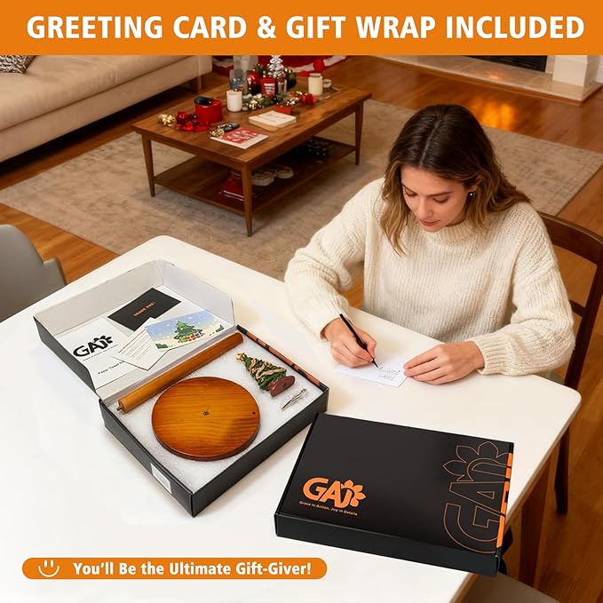 GAJ Christmas Decorations Paper Towel Holder Countertop, 3D Christmas Tree Kitchen Counter Decor, Cute Resin Wooden Stand for Bathroom&Home Indoor Table, Winter Xmas Gift for Women, Housewarming Gifts