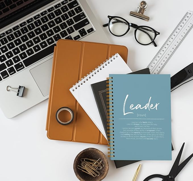 OXW Blue Meeting Notebooks for Work, Leadership Gifts Office Work Notebook Journal for Writing Note Taking, Thank You Gifts for Women Men Leader Mentor Boss Manager Principal, 5.5"x8.3"