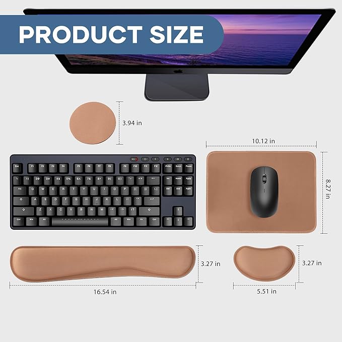 Office Ergonomic Memory Foam Computer Mouse and Keyboard Wrist Rest pad Support Carpal Tunnel, Wrist Rest for Keyboard and Mouse, Wrist Support Set