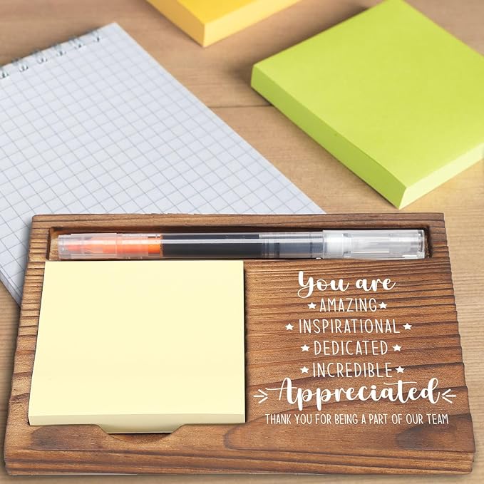 You are Appreciated Sticky Note Holder, Employee Recognition Desk Organizer, Motivational Office Gift for Team Members, Self-Stick Note Pad Holders EDP123