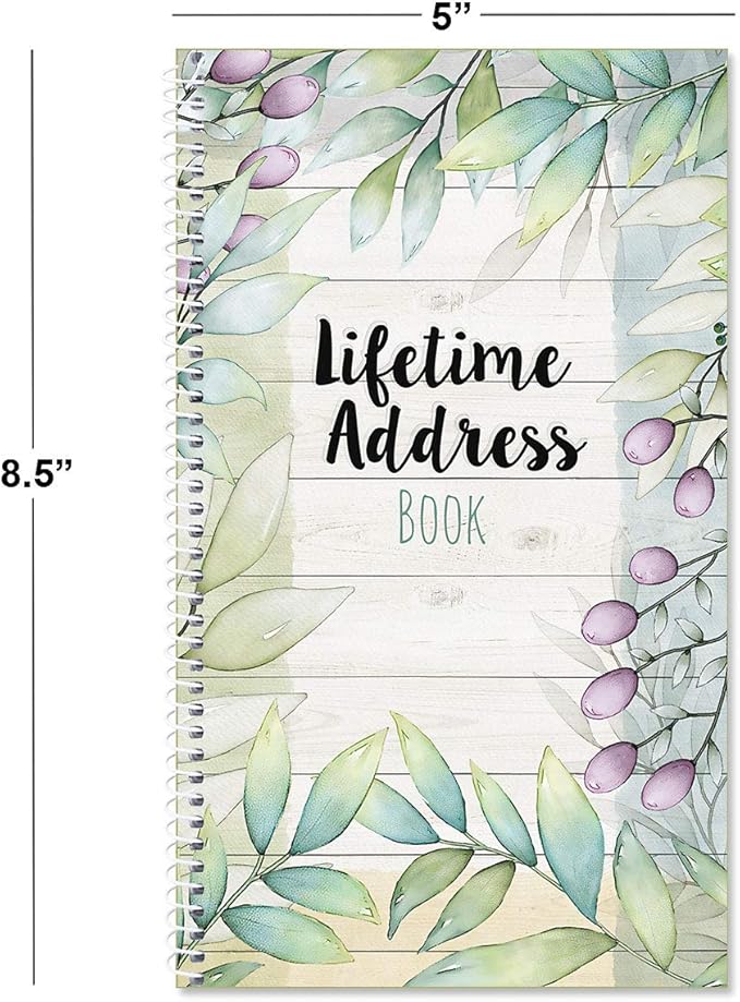 Current The Best Days Address Book-94 Pages; Small 5"" x 8-1/2"" Size for Purse or Office, Spiral Bound Soft Cover Organizer for Contacts, Addresses, Email, & Phone Numbers + 50 Replacement Stickers"