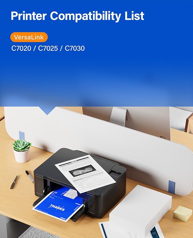 Versalink C7020 C7025 C7030 Toner Cartridge 4-Pack High Capacity 106R03737 106R03740 106R03739 106R03738 Replacement Compatible for Xerox VersaLink C7020 C7025 C7030 Printer Black Cyan Magenta Yellow