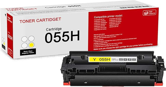 1 Pack 055H 3017C001 Yellow Whit chip Toner Cartridge: Compatible CRG 055H 3017C001 Replacement for Canon Color ImageClass MF740 LBP660C LBP664Cdw MF740C MF745Cdw i-SENSYS LBP660 MF740 Printer
