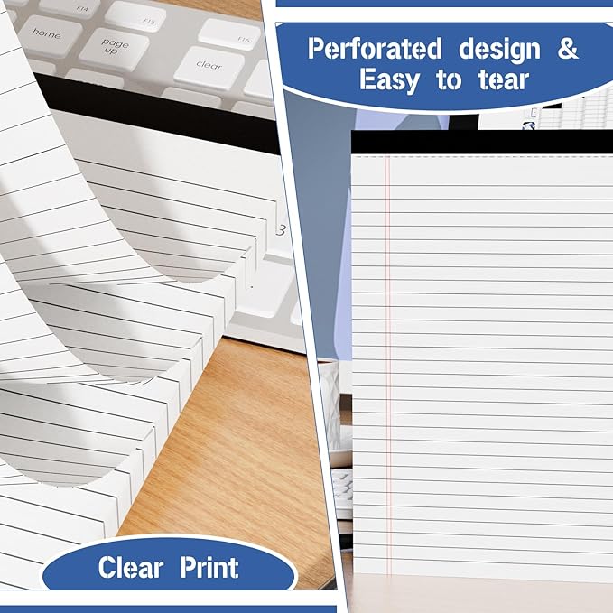 Legal Pads 4 Pack of Note Pads 6 x 9 Inch Notepad 21lb Thick Paper Legal Pad 30 Sheets Note Pad College Ruled Small Legal Pads 29 Lines Writing Pads for Writing, Sketching, and Note-Taking