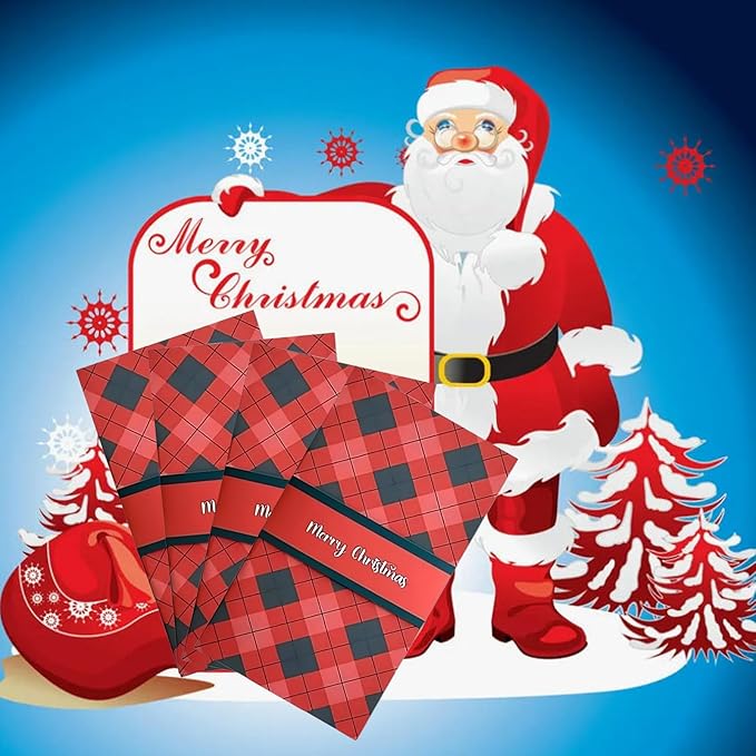 6Pcs Handmade Waterfall Christmas Gift Card Booklet, Money Envelopes for Cash, Pull-out Design Merry ChristmasCards DIY Giftcard Booklet, Holiday Party Christmas Gifts Card Book Supplies